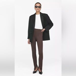 NWT Anine Bing Max Paneled Twill Slim-leg Pants